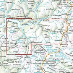 Calazo förlag Nærøyfjorden & Lærdalen 1:50 000 Hiking map