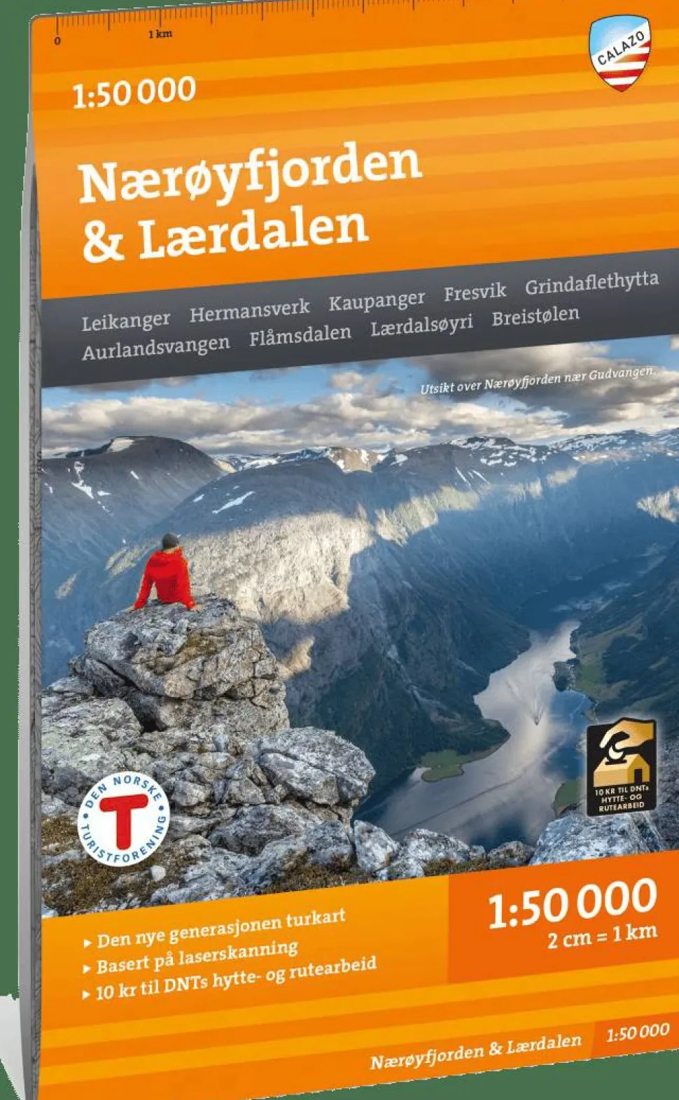 Calazo förlag Nærøyfjorden & Lærdalen 1:50 000 Hiking map