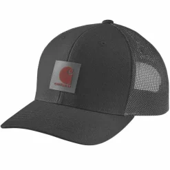 Carhartt Twill Mesh-Back Logo Patch Cap Black