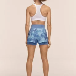 Casall Women's Breeze Printed Running Shorts Breeze Blue Shadow