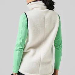 Casall Women's High Collar Pile Vest Off White