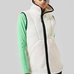 Casall Women's High Collar Pile Vest Off White