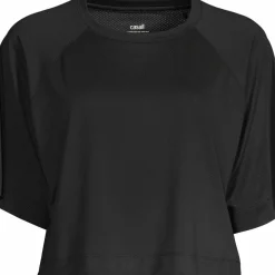 Casall Women's Laser Mesh Crop Tee Black