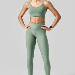 Casall Women's Overlap High Waist Tights Dusty Green