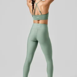 Casall Women's Overlap High Waist Tights Dusty Green