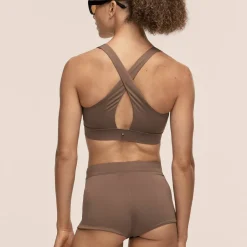 Casall Women's V-Neck Crossback Bikini Top Warm Khaki