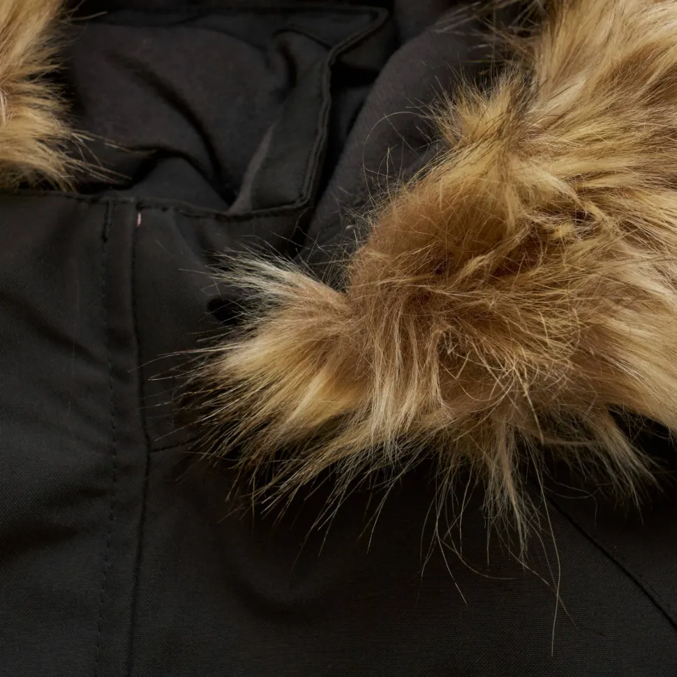 Color Kids Kids' Coverall With Fake Fur Black