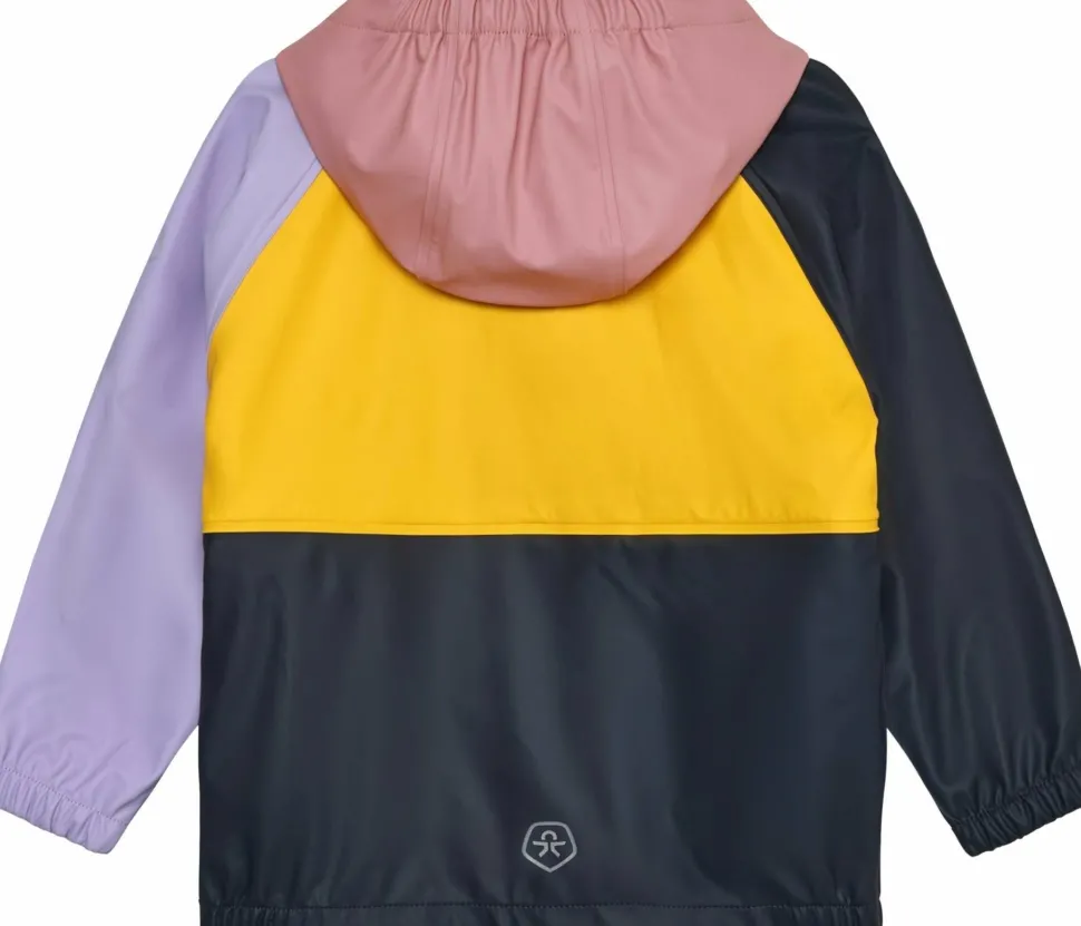 Color Kids Kids' Rain PU Jacket Colorblock Foxglove