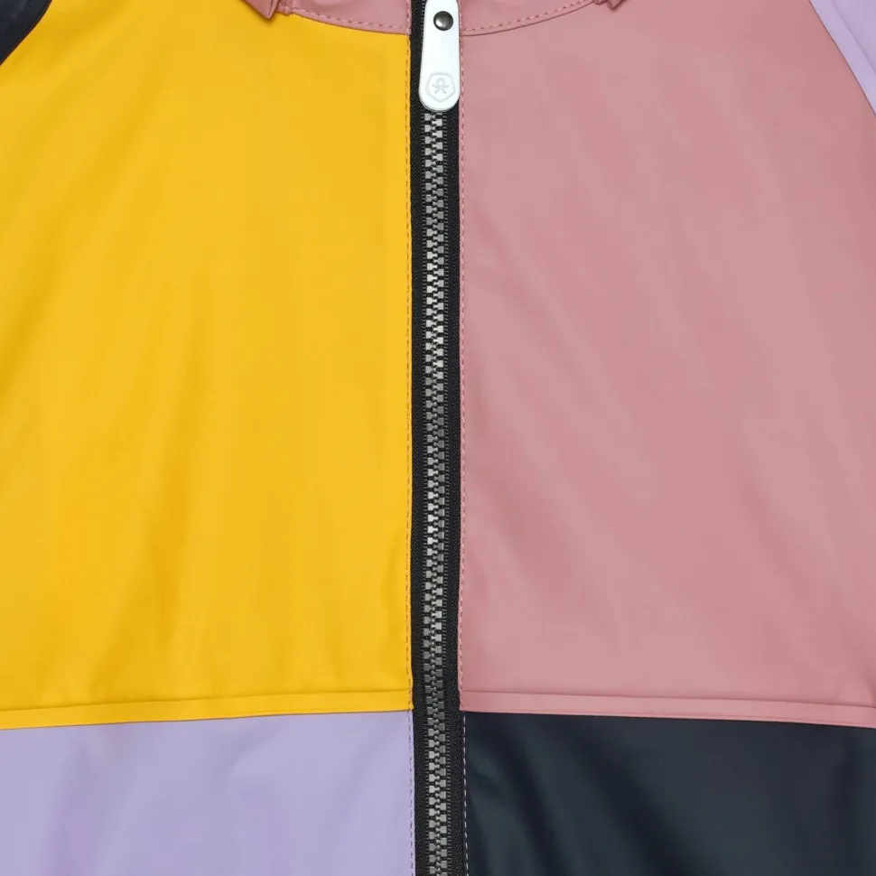 Color Kids Kids' Rain PU Jacket Colorblock Foxglove