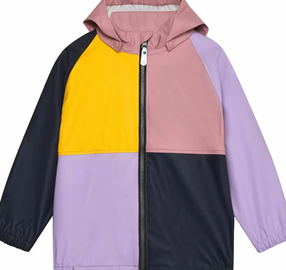 Color Kids Kids' Rain PU Jacket Colorblock Foxglove