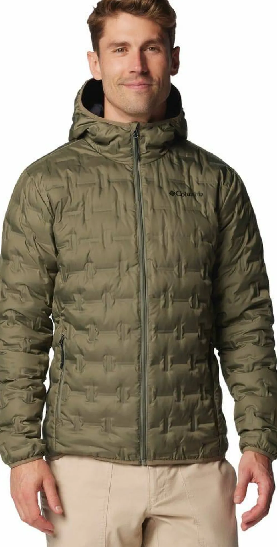 Columbia Men's Delta Ridge II Down Hooded Jacket Stone Green