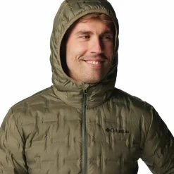 Columbia Men's Delta Ridge II Down Hooded Jacket Stone Green