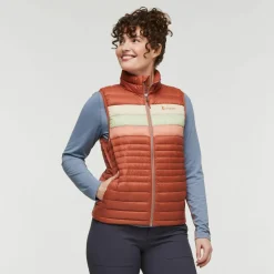Cotopaxi Women's Fuego Down Vest Faded Brick Stripes