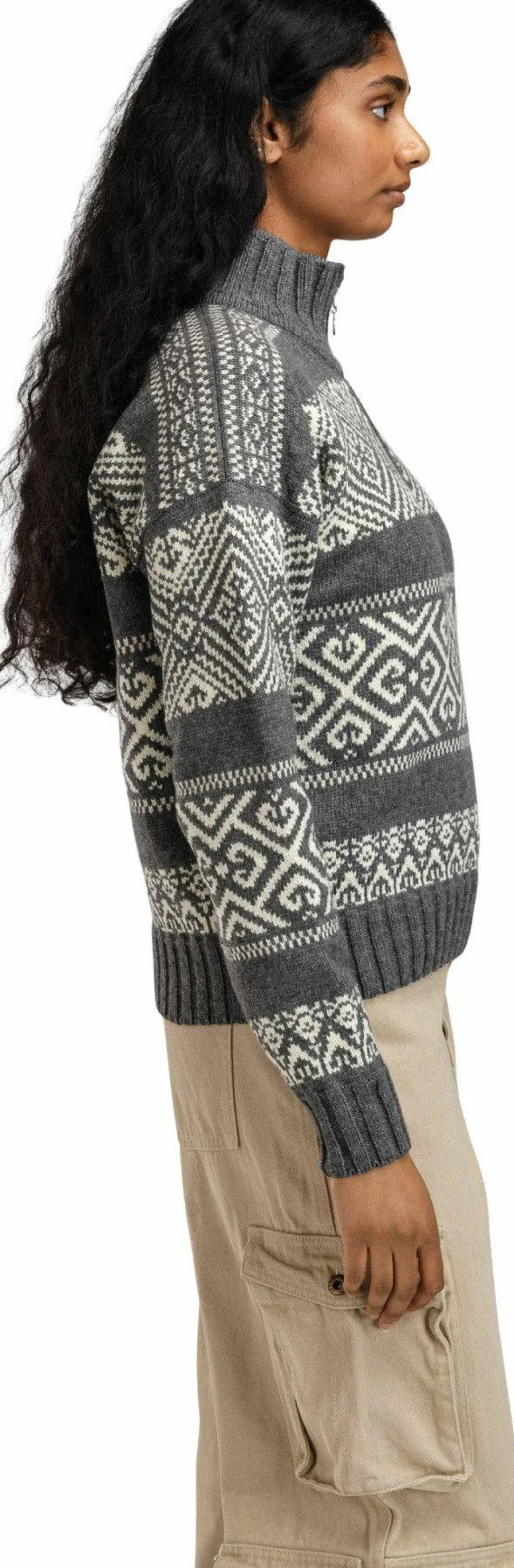 Dale of Norway Women's Rasletind Sweater Dark Charcoal/Offwhite