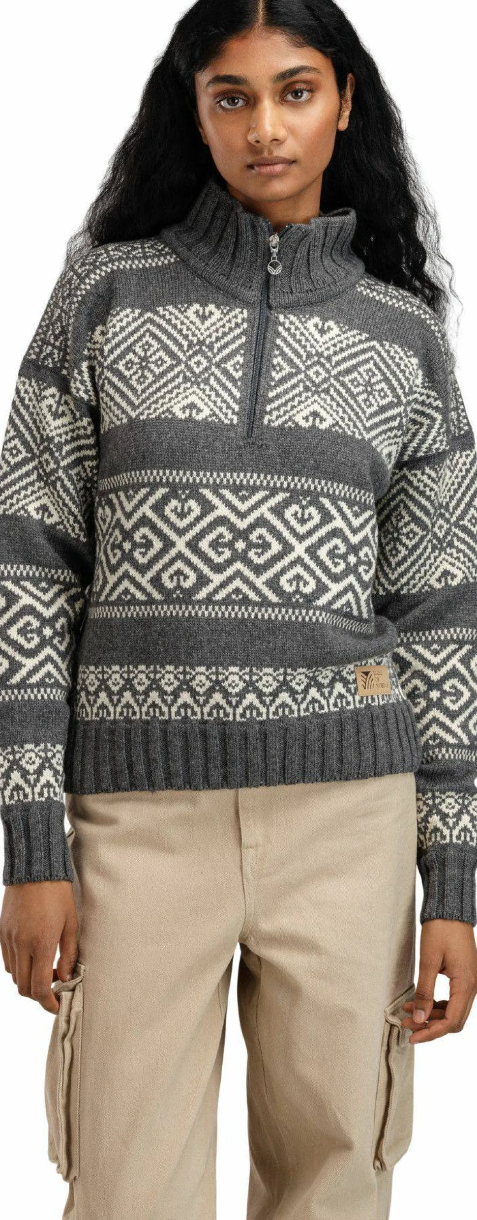 Dale of Norway Women's Rasletind Sweater Dark Charcoal/Offwhite