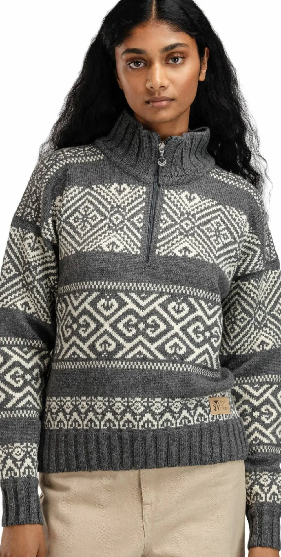Dale of Norway Women's Rasletind Sweater Dark Charcoal/Offwhite