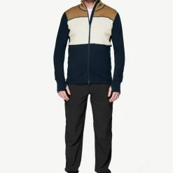 Devold Men's Egga Grid Merino Jacket Wheat/Raw White/Ink