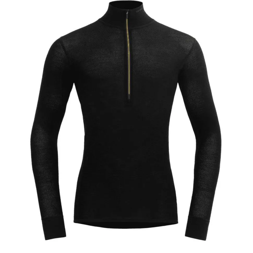 Devold Men's Wool Mesh 190 Zip Neck Caviar