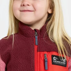 Didriksons Kids' Anten Full Zip Anemon Red