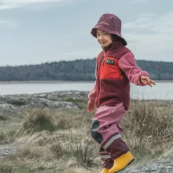 Didriksons Kids' Anten Full Zip Anemon Red