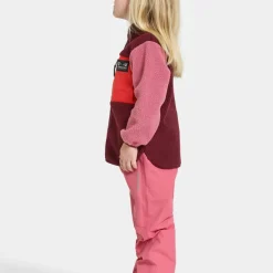 Didriksons Kids' Anten Full Zip Anemon Red