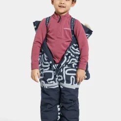 Didriksons Kids' Bjärven Printed Coverall 2 Path S Blue