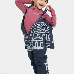 Didriksons Kids' Bjärven Printed Coverall 2 Path S Blue