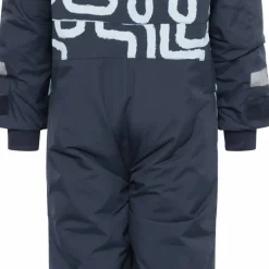Didriksons Kids' Bjärven Printed Coverall 2 Path S Blue