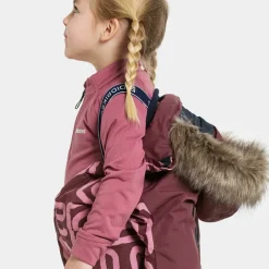 Didriksons Kids' Bjärven Printed Coverall 2 Path S Pink