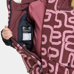 Didriksons Kids' Bjärven Printed Coverall 2 Path S Pink