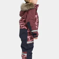 Didriksons Kids' Bjärven Printed Coverall 2 Path S Pink