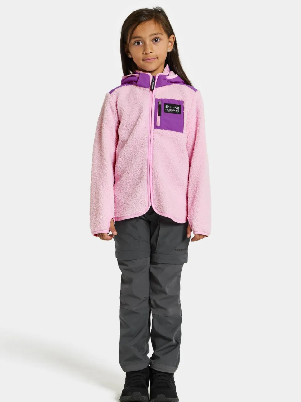 Didriksons Kids' Exa Full Zip Orchid Pink