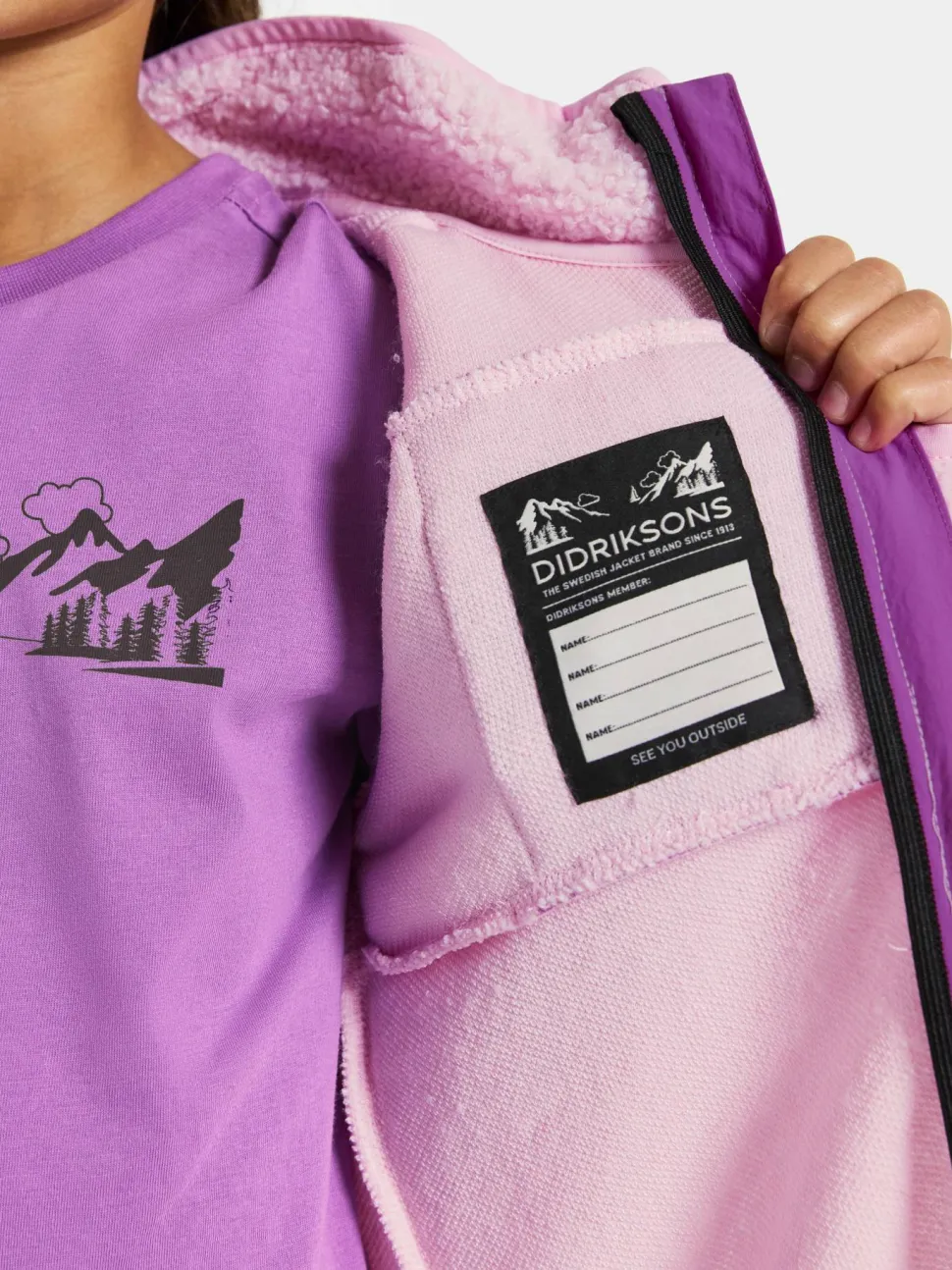 Didriksons Kids' Exa Full Zip Orchid Pink