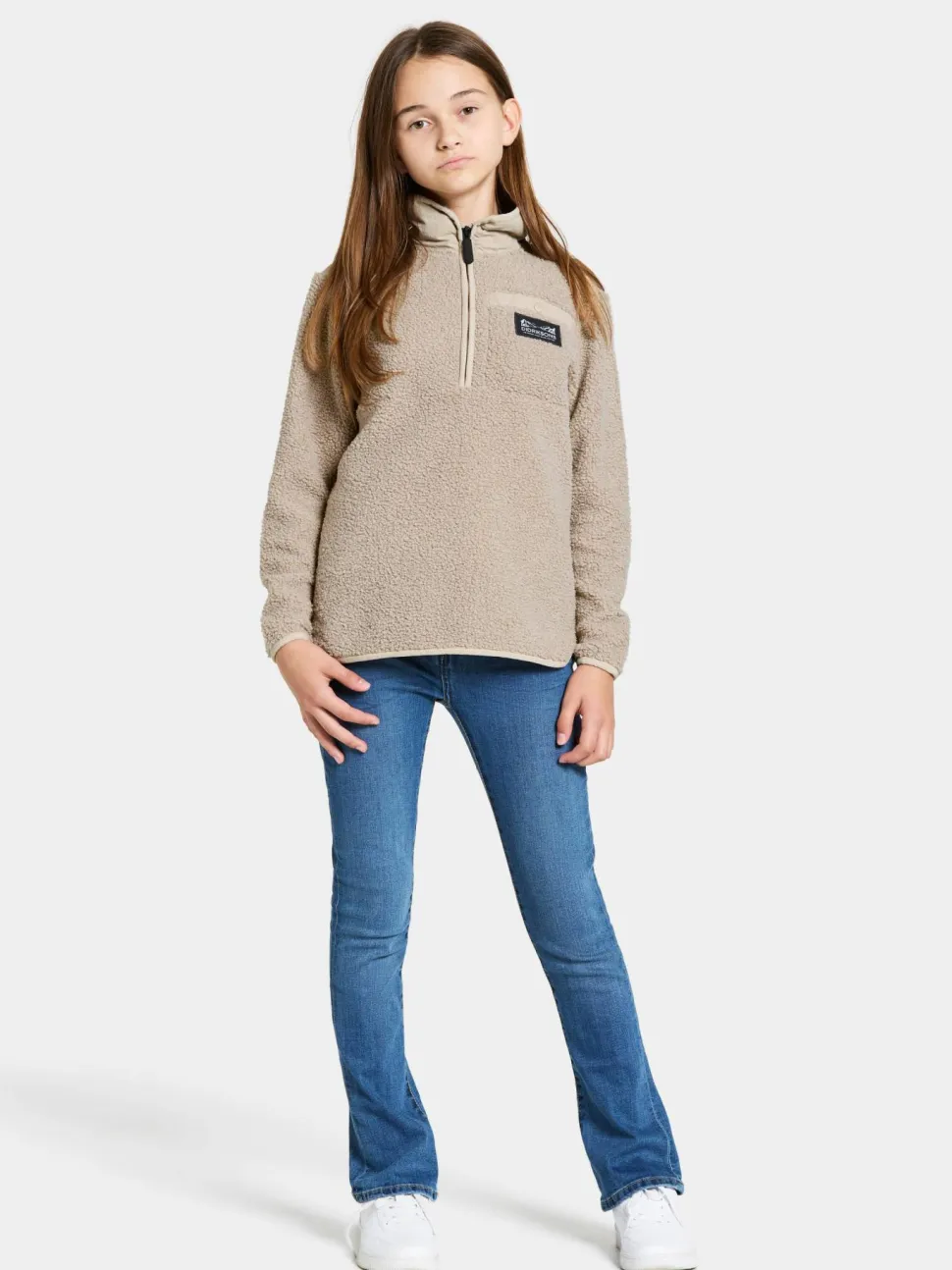 Didriksons Kids' Exa Half Zip Beach Beige