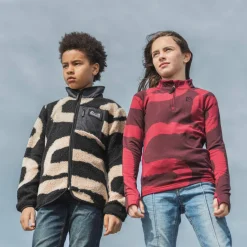 Didriksons Kids' Exa Printed Full Zip 2 Path L Black