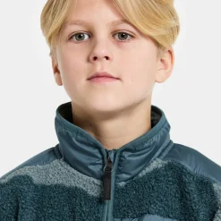 Didriksons Kids' Exa Printed Full Zip 2 Path L Blue