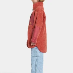 Didriksons Kids' Marmor Full Zip Long Mineral Red