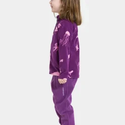 Didriksons Kids' Monte Printed Full Zip 10 Winter Ocean Purple