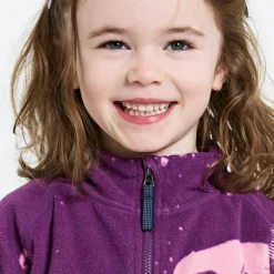 Didriksons Kids' Monte Printed Full Zip 10 Winter Ocean Purple