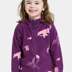 Didriksons Kids' Monte Printed Full Zip 10 Winter Ocean Purple