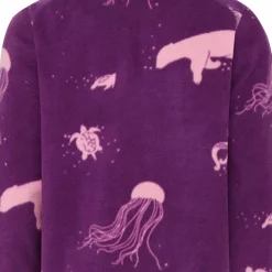 Didriksons Kids' Monte Printed Full Zip 10 Winter Ocean Purple