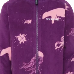 Didriksons Kids' Monte Printed Full Zip 10 Winter Ocean Purple