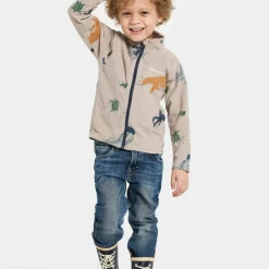 Didriksons Kids' Monte Printed Full Zip 10 Winter Ocean Multi