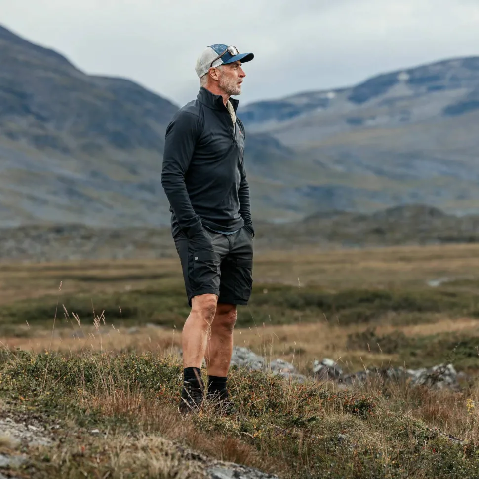 Fjällräven Men's Abisko Hybrid Trail Shorts Black