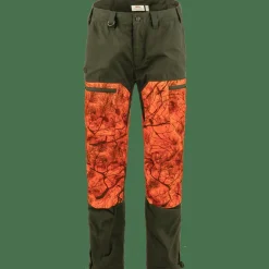 Fjällräven Men's Drev Hybrid Trousers Deep Forest-Orange Multi Camo