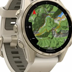 Garmin Fenix 8 Amoled 43mm, Sapphire Soft Gold - Fog Grey/Sandstone Silicone Strap