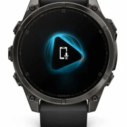 Garmin Fenix 8 Amoled 47mm, Sapphire Carbon Gray DLC Titanium - Black/Pebble Grey Silicone Strap