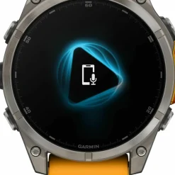 Garmin Fenix 8 Amoled 47mm, Sapphire Titanium - Spark Orange/Graphite Silicone Strap