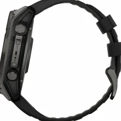 Garmin Fenix 8 Solar 51mm, Sapphire Solar Carbon Gray DLC Titanium - Black/Pebble Grey Silicone Strap