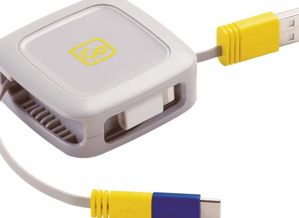 Go Travel 3 In 1 Retractable Connector Cable (1 m) White
